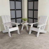 highwood Italica Modern Adirondack 3pc Set, includes 2 Adirondack Chairs and One Side Table, White - Photo 2