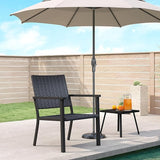 C-Hopetree Outdoor Lounge Chair for Outside Patio Porch, Metal Frame, Black All Weather Wicker - Photo 8