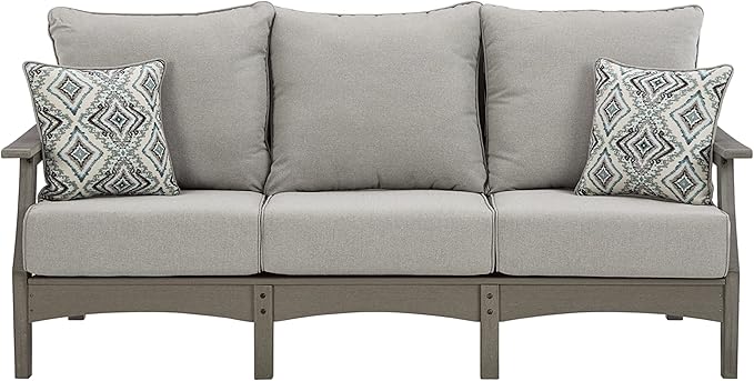 Signature Design by Ashley Visola Outdoor Patio Sofa with All-Weather Cushion and 2 Throw Pillows - Photo 7