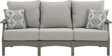 Signature Design by Ashley Visola Outdoor Patio Sofa with All-Weather Cushion and 2 Throw Pillows - Photo 7