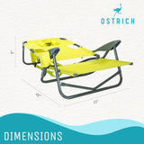 Ostrich On-Your-Back Outdoor Lounge 5 Position Reclining Beach Chair (2 Pack) - Photo 3