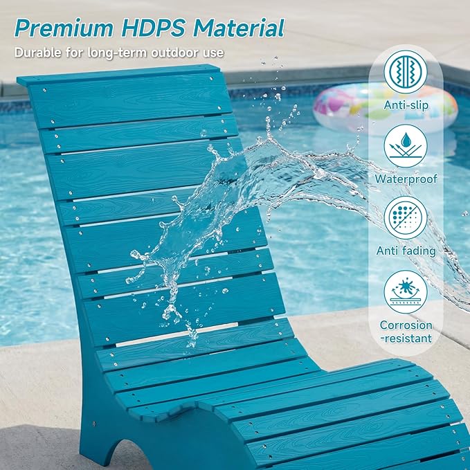 Pool Lounge Chairs Set of 2 for Baja Shelf, Ergonomic S-Contour Pool Lounger for Ultimate Comfort - Photo 4