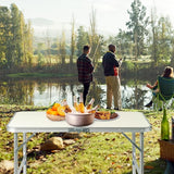 VINGLI 3FT Small Camping Folding Table Adjustable Height Aluminum Folding Table for Picnic Party BBQ - Photo 2