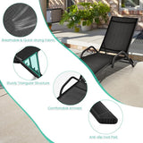 Giantex Lounge Chairs for Outside - Set of 2 Outdoor Chaise Lounge with 5 Adjustable Position, Steel Frame - Photo 6