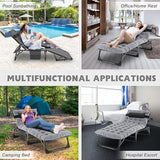 ABORON 2PK Chaise Lounge Chair, 5 Positions Padded Outdoor Tanning Chair - Photo 7