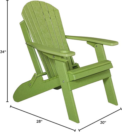 Furniture Barn USA Poly Folding Adirondack Chair, Tropical Lime Green