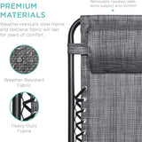 Best Choice Products Set of 2 Adjustable Steel Mesh Zero Gravity Lounge Chair Recliners w/Pillows and Cup Holder Trays - Photo 5