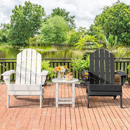 Giantex Set of 4 Adirondack Chair Outdoor Fire Pit Chairs, HDPE Weather Resistant Patio Chair for Campfire,Deck, Garden, Yard, Lawn Furniture Porch and Lawn Seating Composite Chairs