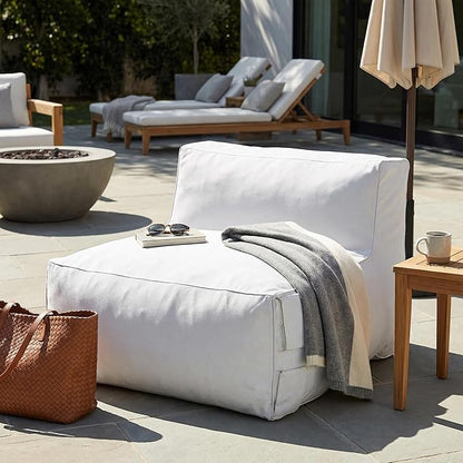 Christopher Knight Home Yanita Comfy Outdoor Bean Bag Chair, All Weather Bean Bag Chairs for Adults and Kids, Indoor/Outdoor Single Sofa, Patio Lounge Chair, Modern Outdoor Lounge Seating, Light Grey