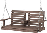 KINGYES Outdoor Hanging Porch Swing, Waterproof Swing with Cup Holders for Courtyard & Garden, 660LBS Weight Capacity - Photo 1