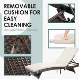 Pamapic Patio Chaise Lounge Set 1 Piece, Patio Lounge Chair with Adjustable Backrest and Removable Cushion - Photo 7