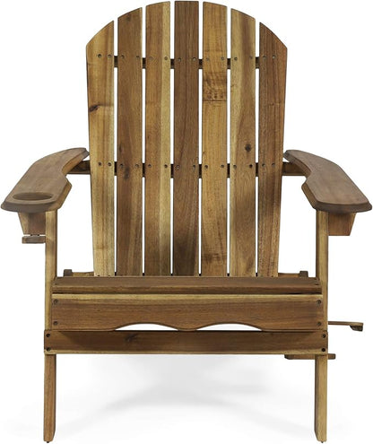 Christopher Knight Home Cynthia Outdoor Acacia Wood Folding Adirondack Chair, Natural