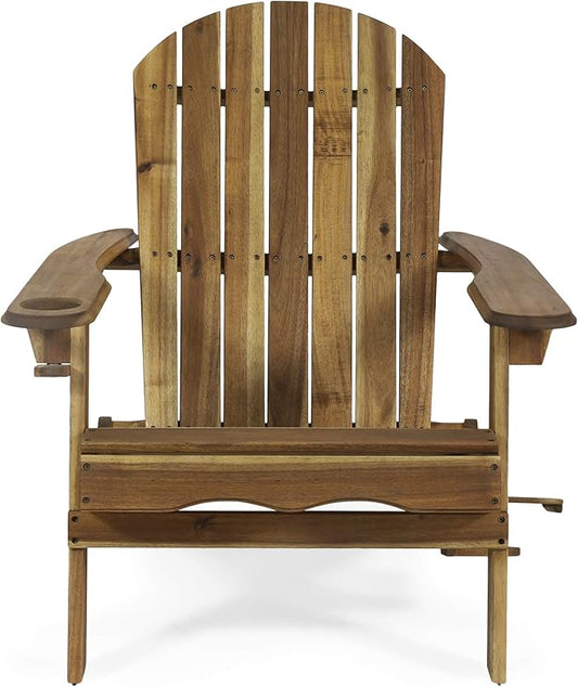 Christopher Knight Home Cynthia Outdoor Acacia Wood Folding Adirondack Chair, Natural