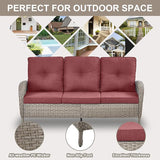 Belord 6 Pieces Patio Rocking Chairs Outdoor Furniture Set with Outdoor Couch and Ottoman Conversation Patio Furniture - Photo 7