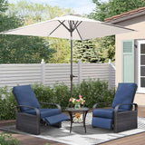 ATR ART TO REAL Outdoor Side Table, Indoor Outdoor Tempered Glass Top Wicker Coffee Bistro Table - Photo 6