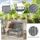 Giantex Outdoor Bench, 52-Inch Outside Bench All-Weather HDPE Park Bench with Backrest and Armrests - Photo 5
