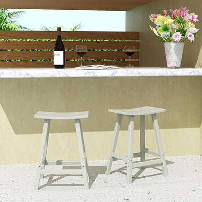 WestinTrends Malibu 2 Piece Set of 29 Height Outdoor/Patio Saddle bar stools, Sand
