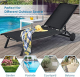 Tangkula Outdoor Aluminum Chaise Lounge, Patio Lounge Recliner Chair w/6 Adjustable Backrest - Photo 6
