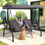 MAGIC UNION 3-Seat Outdoor Patio Swings with Adjustable Cover - Photo 8