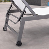 PURPLE LEAF Outdoor Chaise Lounge Set for 2 Oversized Pool Lounge Chairs with Easy-to-Move Wheels and Adjustable - Photo 8