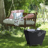 Outdoor PE Wicker Side Table with Storage – 13 Gallon Patio Storage Bin, All-Weather Rattan Coffee Table for Garden - Photo 6