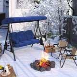 AECOJOY Outdoor Porch Swing, 3-Seat Porch Swing with Adjustable Canopy - Photo 9