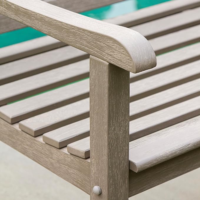 Cambridge Casual Teak Maine 4-Foot Outdoor Garden Bench, Solid Teak Wood in Weathered Gray Finish, Weather-Resistant Patio Furniture for Porch, Lawn, Backyard, Deck, Balcony, or Outdoor Seating Area