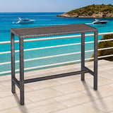 Outdoor Bar Table Patio Counter Height Table 45" Long Wicker High Top Pub Table Tall Console Table Rectangle Narrow - Photo 1