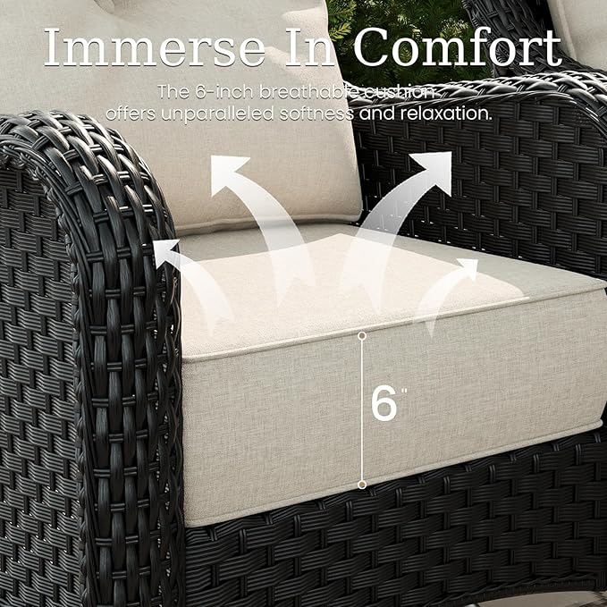 5 Piece Patio Furniture Set with Fire Pit Table - Photo 4