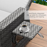 WACASA 3-Pieces Outdoor Recliners with Independent Dual-Control – 150° Lay-Flat Wicker Patio Armchair with Air Pump - Photo 7