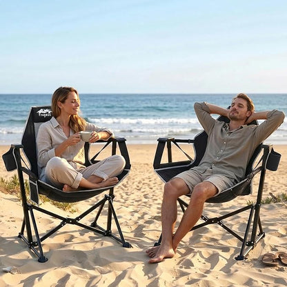 Portable Hammock Camping Chair with Adjustable Back, Folding Hammock Chair Supports 330lbs, Camping Swing Chair for Adults, Camping Hammock Chair for Lawn, Concerts, Backyard, Stargazer