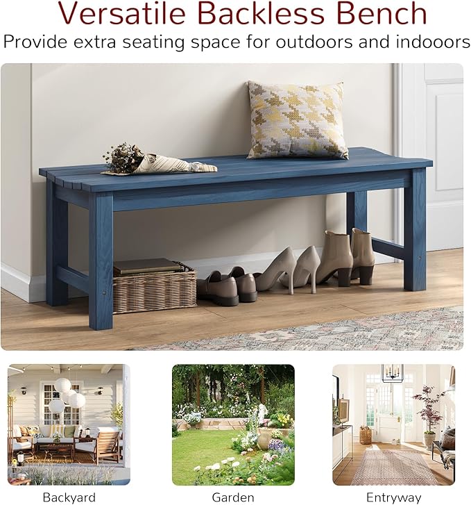 Stoog Outdoor Bench, 2-Person Patio Dining Bench, Waterproof Garden Bench, Never Rot or Fade, for Porch, Garden, Deck - Photo 10