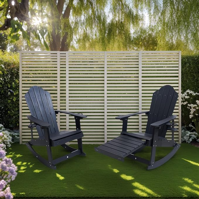 Adirondack Rocking Chair Set of 2, Weather-Resistant and Durable - Photo 7