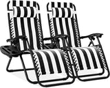 Best Choice Products Set of 2 Adjustable Steel Mesh Zero Gravity Lounge Chair Recliners w/Pillows and Cup Holder Trays - Photo 1