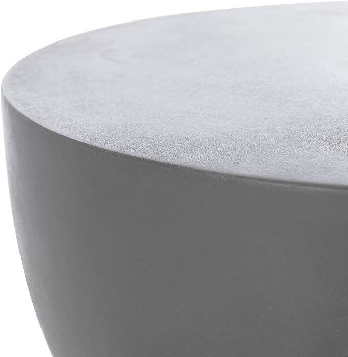 SAFAVIEH Outdoor Collection Haruki Modern Dark Grey Concrete Round Accent Table (Fully Assembled) - Photo 8