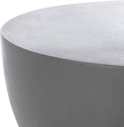 SAFAVIEH Outdoor Collection Haruki Modern Dark Grey Concrete Round Accent Table (Fully Assembled)