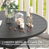VICLLAX 41.2"x 28" Outdoor Round Patio Table for Lawn Garden - Photo 5