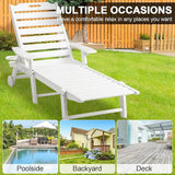 VINGLI HDPE Outdoor Chaise Lounge Chair with Wheels, Patio Lounge Chairs with 5-Position Adjustable Backrest - Photo 7
