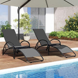 Giantex 2-in-1 Outdoor Rocking Chair, Convertible Lounge Chair with 4-Position Adjustable Backrest, Curved Armrests - Photo 4