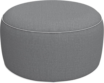 LVTXIII Inflatable Stool Ottoman Footrest with Handle, All Weather Footrest Seat, Indoor or Outdoor Pouf for Home Patio Garden and Camping Use, D31 xH14, Large Round, Grey Texture