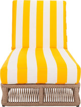 SAFAVIEH Outdoor Collection Gillian Heather Tan & Yellow Stripe Chaise Lounge Chair (Fully Assembled) - Photo 1