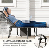 Outsunny Folding Chaise Lounge Chair Outdoor Tanning Chair with Side Table - Photo 4