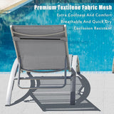 Domi Outdoor Chaise Lounge Set of 3 Patio Recliner Chairs with Adjustable Backrest and Removable Pillow for - Photo 6