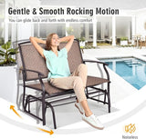 Byroce 2-Person Patio Outdoor Glider Bench, Double Swing Loveseat Rocker with Heavy Duty Metal Frame, 400 LBS - Photo 4
