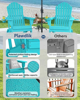 2026 Upgraded Oversized Folding Adirondack Chair Plawdlik, Set of 2 - Photo 7