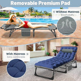 Slsy Folding Lounge Chairs Outdoor, Adjustable Sleeping Cot Chair - Photo 5