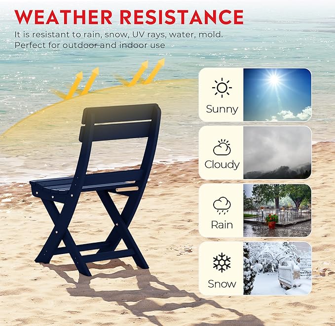 Costaelm Outdoor Patio Modern Folding Dining Chair - Photo 7