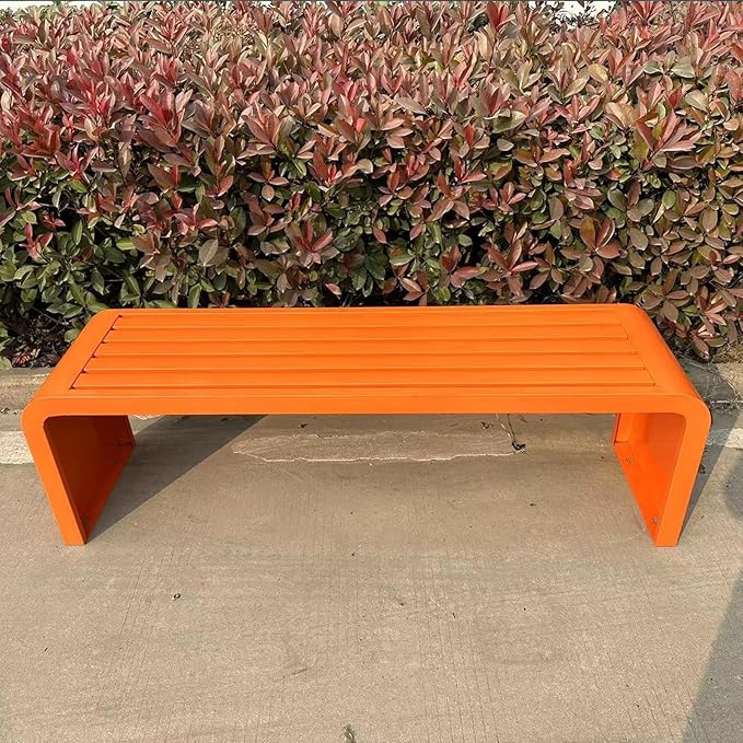 Outdoor Metal Garden Bench - Stylish Porch & Park Seating, Durable Weather-Resistant Design, Perfect for Patios, Yards, and Outdoor Spaces