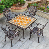 Outdoor Dining Chair Cast Aluminum Patio Chairs Set of 2 All-Weather Patio Dining Chair with Adjustable Feet for - Photo 2