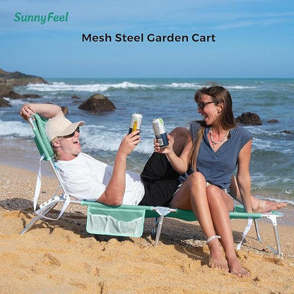 SUNNYFEEL Beach Lounge Chair, Aluminum Tanning Chair with Face Hole, Foldable Lounge Chair Outdoor, Sun Tanning Chair with Backpack Straps for Outdoor/Picnic/Lawn